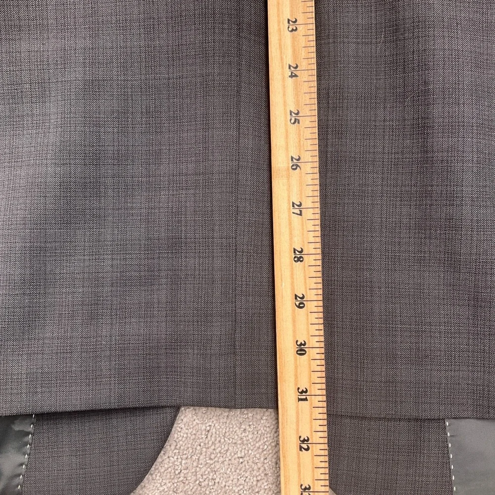 Tommy Hilfiger Suit Mens 46L 41W 31.5L Charcoal Gray Plaid Classic Neutral‎ Wool